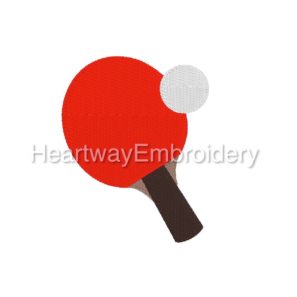 Tischtennis Stickdatei 5 GRÖßEN - Mini Ping Pong Stickdatei Tischtennis Mini Stickdatei, Sport Stickdatei Pes