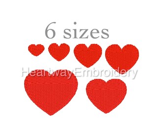 Tiny heart embroidery design 6 SIZES - tiny embroidery design, heart mini embroidery design, small heart embroidery design, mini heart pes