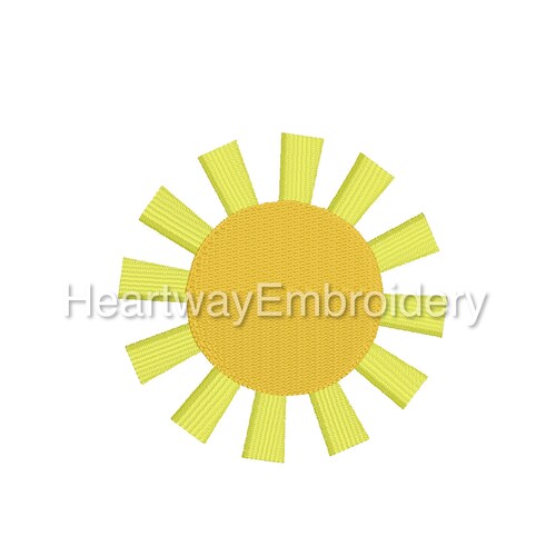 Mini Sun Machine Embroidery Design 4 Sizes Etsy