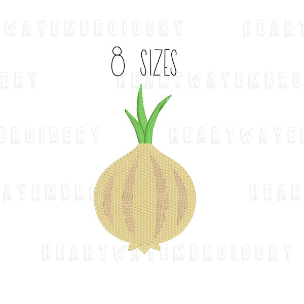 Mini onion embroidery design - 8 SIZES mini onion embroidery design vegetable embroidery kitchen garden embroidery design healthy food