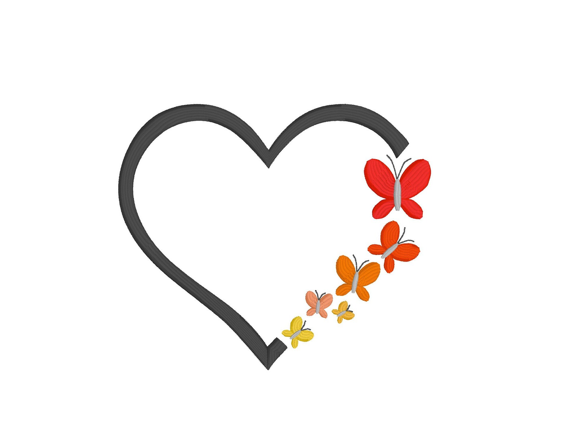 Butterfly Heart Frame Embroidery Design – Awareness Monogram (4 Sizes ...