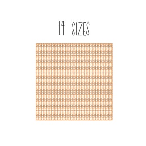 Knockdown square with pattern stitch 14 SIZES - knockdown embroidery design for embroidery on terry cloth, plush, fleece, high pile fabric