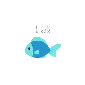 Mini fish embroidery design 6 SIZES - filled fish embroidery design mini machine embroidery design pes jef
