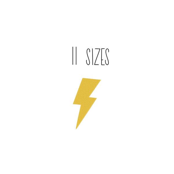 Lightning embroidery design 11 SIZES - mini lightning embroidery design tiny lightning flash, superhero embroidery design lightning bolt