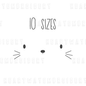 Animal face embroidery design 10 SIZES - creature face embroidery design bunny face embroidery mouse face rabbit embroidery design pes dst