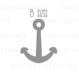 Mini anchor embroidery design 8 SIZES  - nautical embroidery design, sailing embroidery kids boat embroidery design summer sea