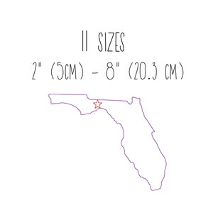 Florida staat borduurwerk ontwerp 11 MATEN - Florida kaart bonensteek borduurwerk ontwerp staat schets borduurwerk ontwerp Tallahassee Florida