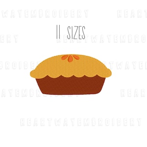 Diseño de bordado de pastel de calabaza: Archivo de bordado de Acción de Gracias de otoño (11 tamaños) (Descarga digital)