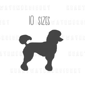 Poodle Silhouette Embroidery Design: Fill Stitch (10 Sizes) (Digital Download) image 1