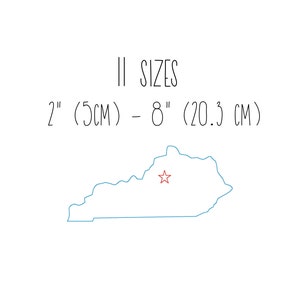 Kentucky state embroidery design 11 SIZES - Kentucky map bean stitch embroidery design state outline embroidery design Frankfort Kentucky
