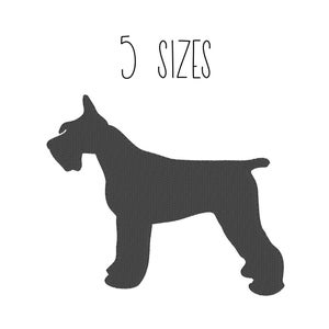 Schnauzer embroidery design 5 SIZES  - dog silhouette embroidery design mini schnauzer silhouette machine embroidery design
