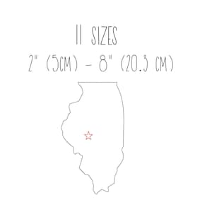 Illinois state embroidery design 11 TAGLIE - Illinois map bean stitch ricamo design state outline embroidery design Springfield Illinois