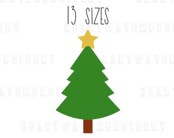 Conception de broderie d’arbre de Noël 13 TAILLES - mini conception de broderie d’arbre de Noël mini conception de broderie de vacances de Noël pes dst