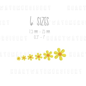 Winzige Blume Stickdatei 6 SIZES - Stickdatei winzige Gänseblümchen Mini-Stickerei, kleine Blume mini Stickdatei (gänseblümchen) Stickdatei