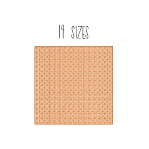 Knockdown square with pattern stitch 14 SIZES - knockdown embroidery design for embroidery on terry cloth, plush, fleece, high pile fabric