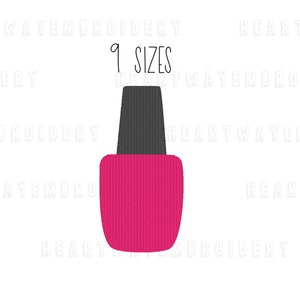 Nail polish embroidery design 9 SIZES  - mini nail polish bottle embroidery design manicure embroidery design nail salon embroidery design
