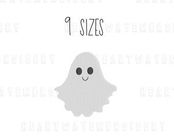 Ghost Embroidery Design – Halloween Mini Fill Stitch File (9 Sizes) (Digital Download)