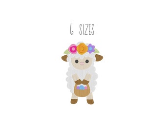Easter Lamb Embroidery Design: Mini Fill Stitch (6 Sizes) (Digital Download)