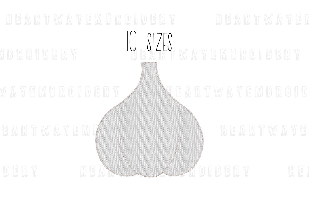 Garlic Embroidery Pattern Garlic Embroidery Design: Mini Vegetable Embroidery Pattern (10 Sizes ...