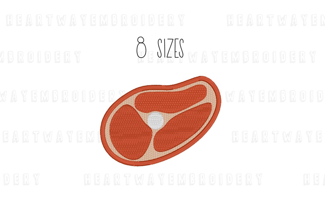 Mini Steak Embroidery Design 8 SIZES Grilling Embroidery Design Steak