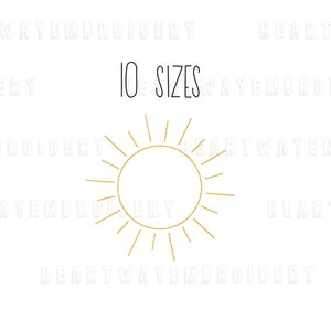 Mini sun embroidery design 10 SIZES - bean stitch sun embroidery design, sunshine embroidery design tiny sun weather embroidery design pes