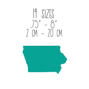 Iowa state embroidery design 14 SIZES - fill stitch Iowa map embroidery design US state embroidery design Iowa silhouette