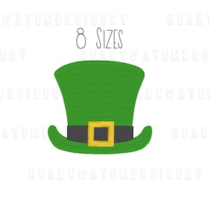 May include: Green leprechaun hat with a black band and gold buckle. The hat is available in 8 sizes.