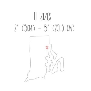 Rhode Island Stickdatei 11 GRÖßEN - Rhode Island Karte Stickdatei State Outline Stickdatei Providence RI Stickdatei