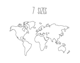 world map outline etsy