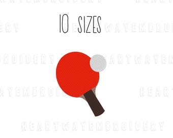 Table Tennis Embroidery Design: Mini Fill Stitch Ping Pong (10 Sizes) (Digital Download)