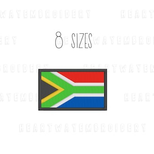 Zuid-Afrika vlag borduurwerk ontwerp - 8 maten kleine vlag borduurwerk Zuid-Afrikaanse vlag patch borduurbestand machine borduurwerk