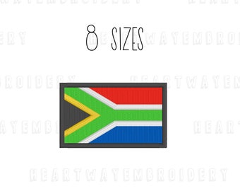 South Africa Flag Embroidery Design: (8 Sizes) (Digital Download)
