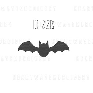 Bat silhouette embroidery design 10 SIZES - tiny bat embroider design Halloween embroidery pes mini bat embroidery design fill stitch