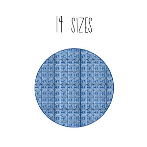 Knockdown circle with pattern stitch 14 SIZES - knockdown embroidery design for embroidery on terry cloth, plush, fleece, high pile fabrics