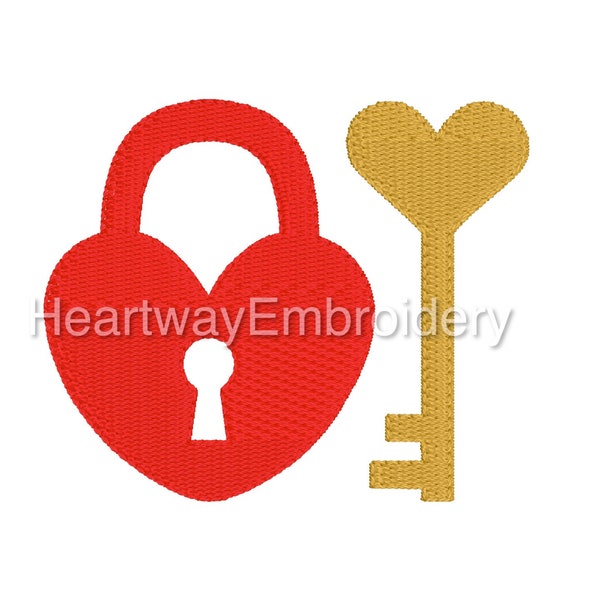 Lock and key mini embroidery design 3 SIZES 3 VERSIONS - lock mini embroidery design, key mini embroidery design, love embroidery designs