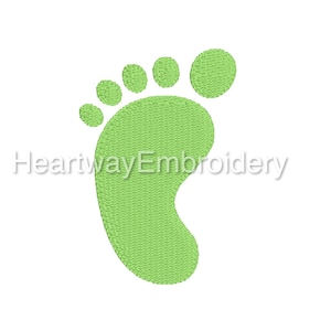 Mini baby footprint embroidery design 5 SIZES  - mini embroidery design, tiny baby foot embroidery design, mini baby footprint embroidery