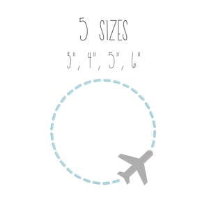 Airplane circle frame embroidery design 4 SIZES - airplane embroidery, circle monogram frame embroidery design, airplane frame embroidery