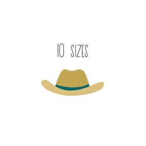 Cowboy hat embroidery design 10 SIZES  - mini cowboy hat embroidery design pes western embroidery design filled stitch boy embroidery dst