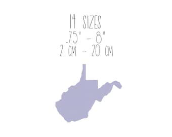 Projekt haftu mapy Wirginii Zachodniej: sylwetka stanu USA (14 rozmiarów) (pobranie cyfrowe)