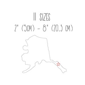 Alaska state embroidery design 11 SIZES - Alaska map embroidery designstate outline embroidery design Juneau Alaska bean stitch embroidery
