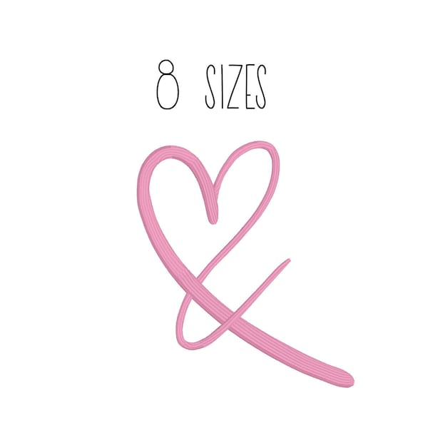 Heart ampersand embroidery design 8 SIZES - heart embroidery design ampersand embroidery love satin stitch heart ampersand embroidery pes