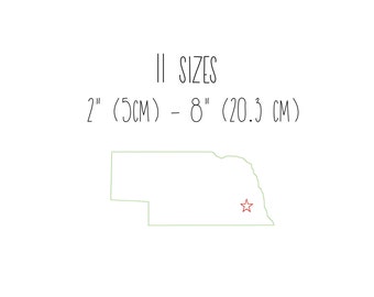Nebraska State Map Embroidery Design: Bean Stitch Outline (11 Sizes) (Digital Download)