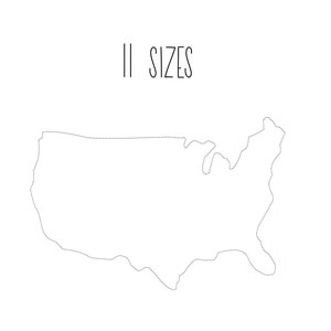 USA Map Outline Stickdatei 11 GRÖßEN - Amerika Karte Stickdatei Stickdatei Bohnenstickerei Stickdatei Us Map Stickerei dünne Umriss Usa