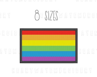 Rainbow Flag Embroidery Design: LGBT Pride File (8 Sizes) (Digital Download In 7 Formats)
