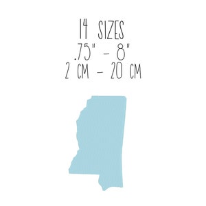 Mississippi state embroidery design 14 SIZES - fill stitch Mississippi map embroidery design US state embroidery design Mississippi