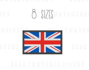 Union Jack Flag Embroidery Design: UK Flag (8 Sizes) (Digital Download)