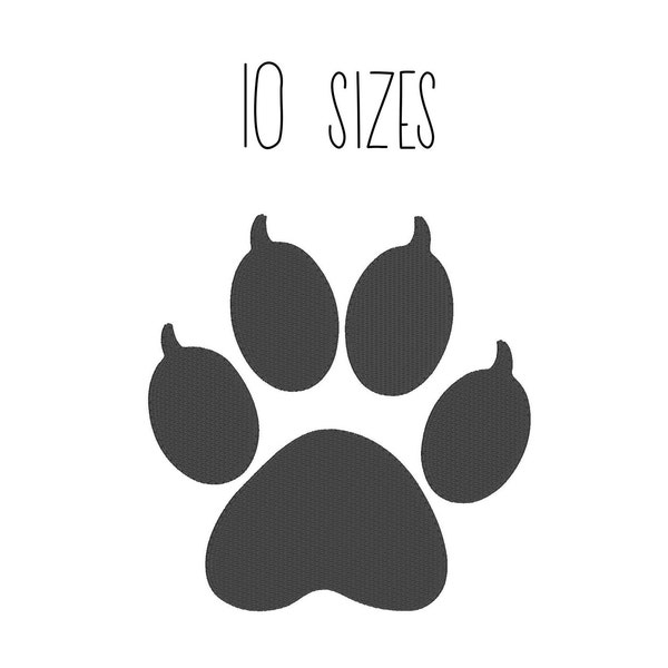 Mini cat paw print embroidery design 10 SIZES  - machine embroidery design feline paw, small paw print embroidery design mini cat paw claws