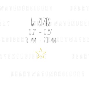 Tiny star embroidery design 6 SIZES  - tiny embroidery design star bean stitch embroidery design tiny bean stitch star outline embroidery