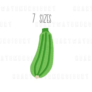 Zucchini embroidery design - 7 SIZES mini courgette embroidery design vegetable embroidery kitchen squash embroidery design garden