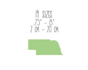 Nebraska State Map Embroidery Design - Fill Stitch Silhouette (14 Sizes) (Digital Download)